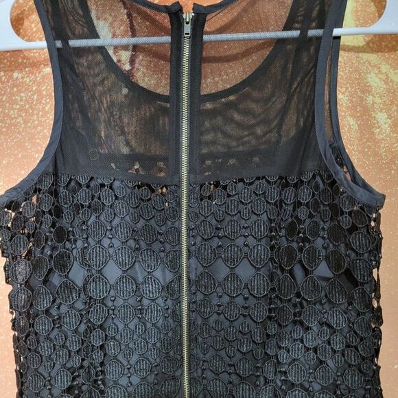 * * TRACY REESE Black crochet embroidered midi dress - Picture 8 of 11